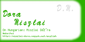 dora miszlai business card